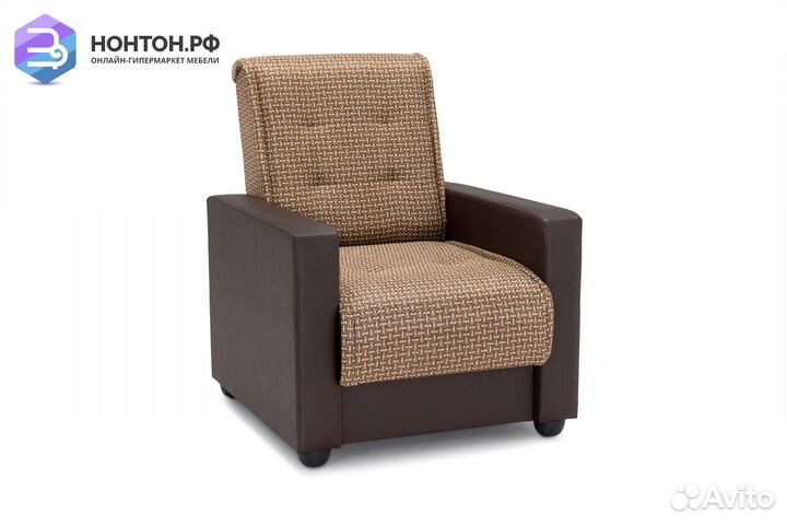 Кресло Лондон рогожка микс коричневая