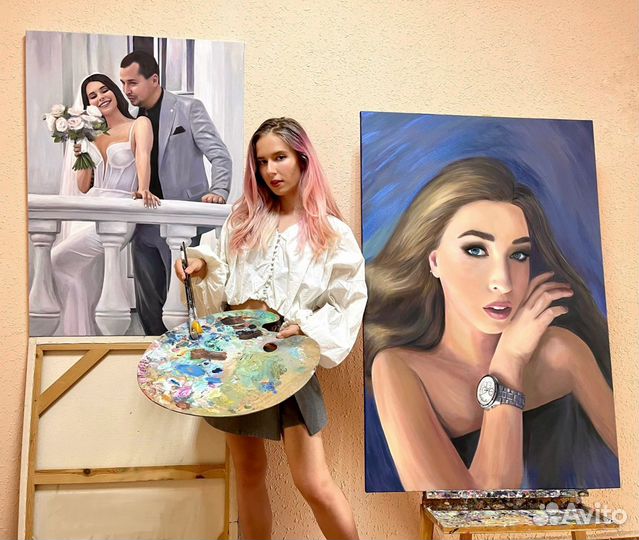 Портрет маслом на заказ по фото. Ручная работа