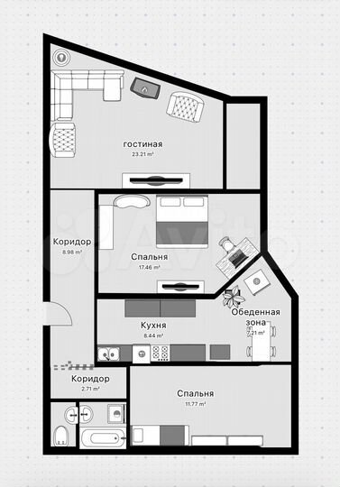 3-к. квартира, 92,3 м², 4/10 эт.