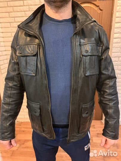 Кожаная куртка мужская 52 54
