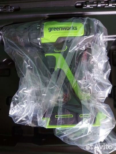 Дрель-шуруповерт greenworks GD24DD35 новая+акб 2ач