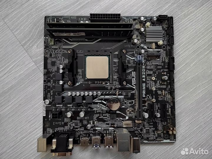 Комплект asus prime A320M-K+Ryzen 5 1600+8 Гб-3200