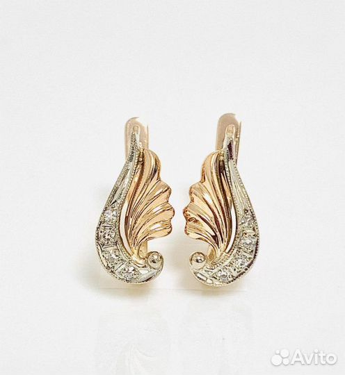 Золотые серьги с бриллиантами