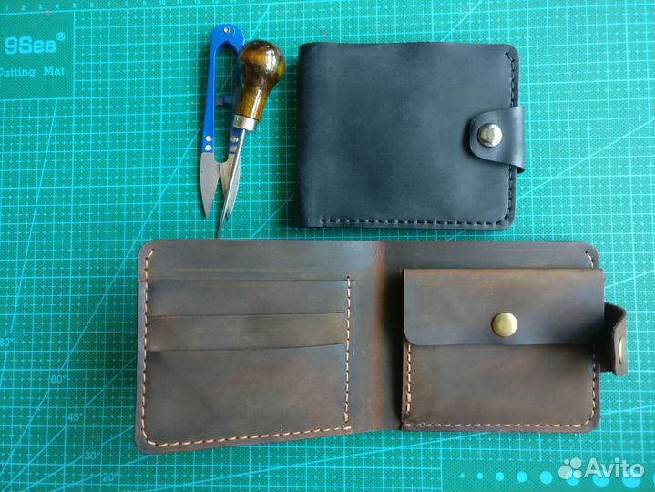 Кошелек бифолд из натуральной кожи