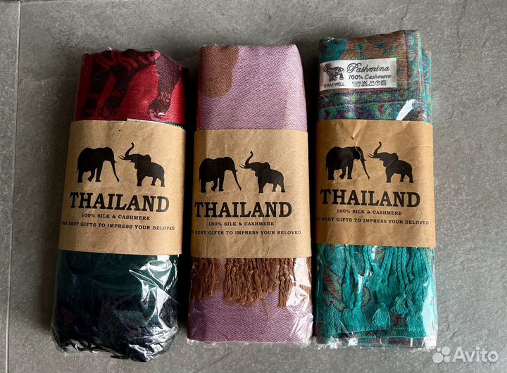 Палантин шарф из Тайланда Пашмина,шелк и кашемир