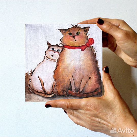 Картины с котами Картины маслом на холсте