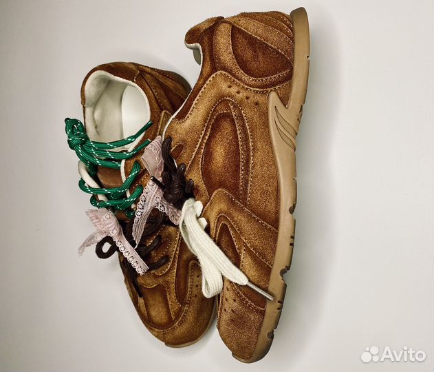 Кроссовки замшевые в стиле miu miu