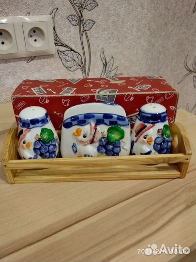 Сахарница,чайная пара,набор для специй новое