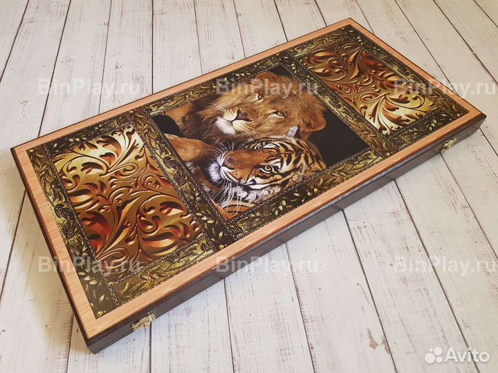 Шахматы нарды шашки 3 в 1 лев и тигр