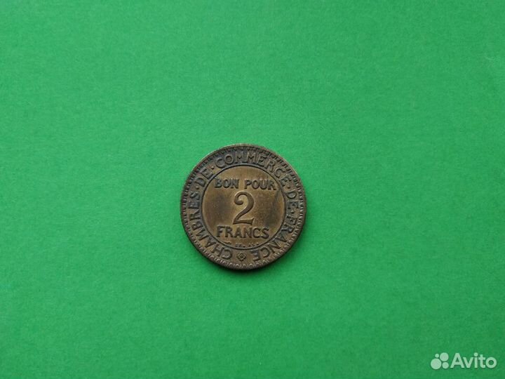 Франция 2 франка 1920 г. Редкая. Редкий год