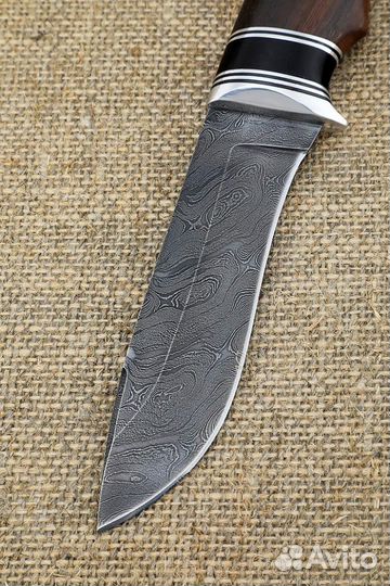 Нож Кречет дамаск рукоять черный граб палисандр