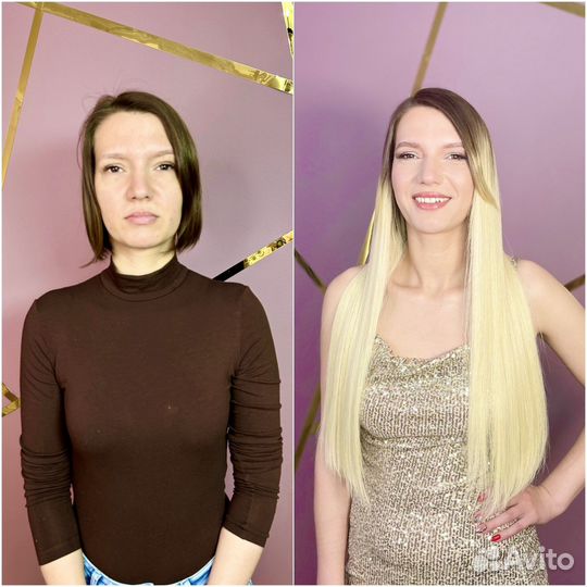 Наращивание волос и окрашивание. Волосы в наличии