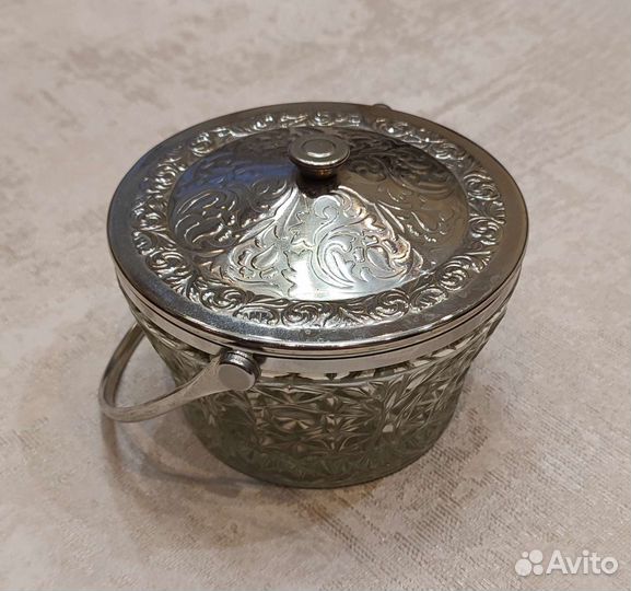 Сахарница СССР, конфетница, стекло, металл