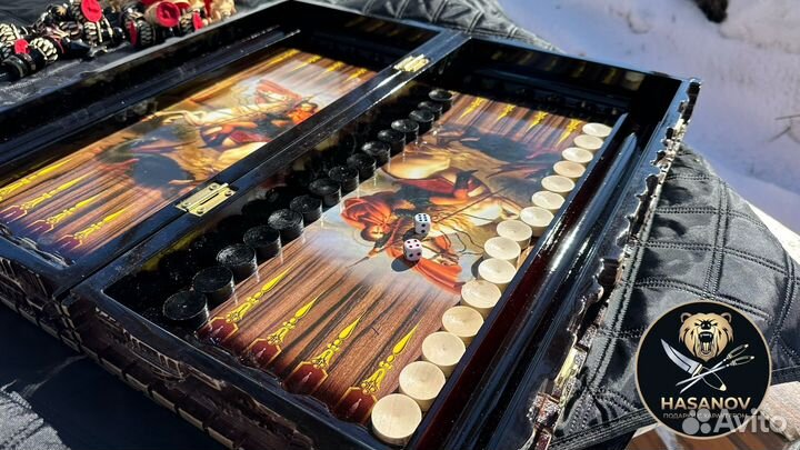 Шахматы нарды шашки 3в1 ручной работы