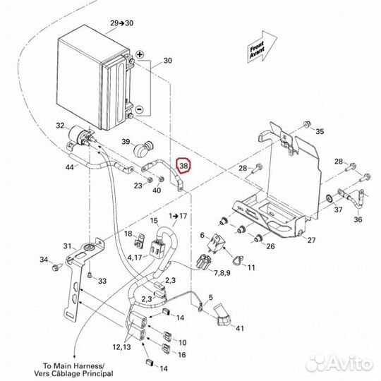 Провод красный акб Ski-Doo Lynx 515176535