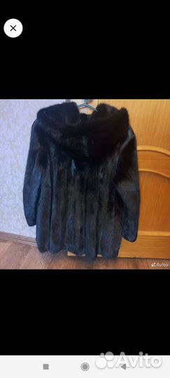 Шуба норковая с капюшоном