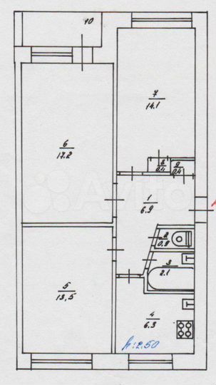 3-к. квартира, 63 м², 1/5 эт.