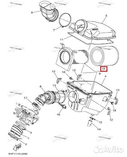 AT-07323 SPI Воздушный Фильтр Для Yamaha Grizzly 700, Kodiak 700 2016-2019 B16-E4451-00-00, B16-E445