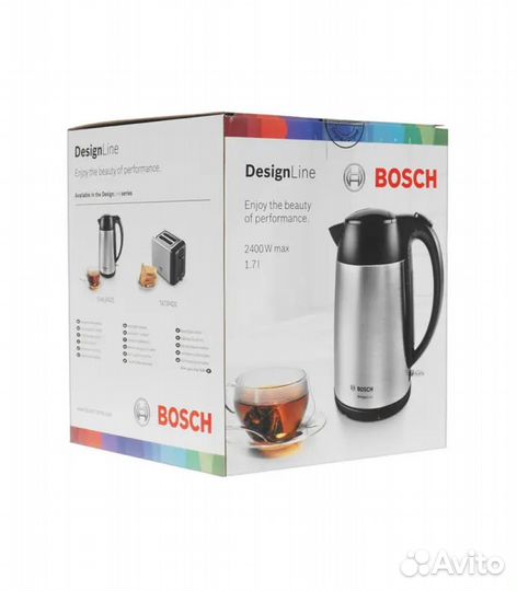Чайник Bosch TWK3P420 серебристый черный