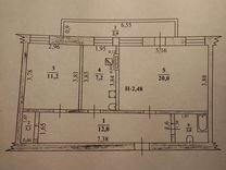 2-к. квартира, 54,5 м², 2/2 эт.