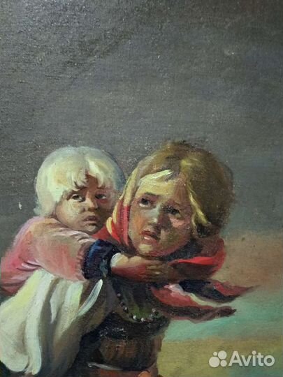 Антикварная картина старая копия