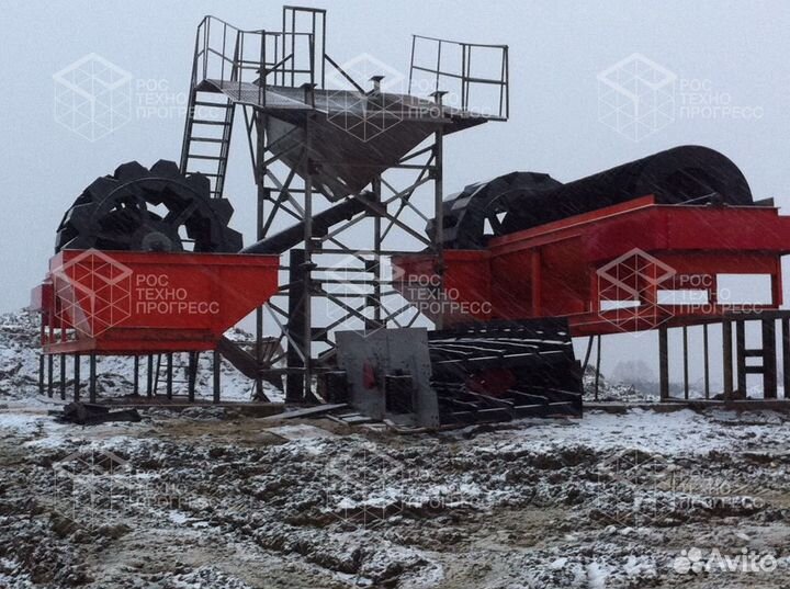 Пескомойка спирально-шнековая 150-200 т/ч