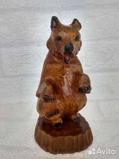 Медведь СССР резной из дерева