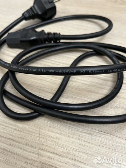 Кабель питания сетевой 3-х контактный. 1,8м