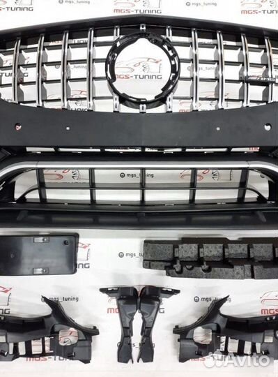 Бампер C63 Edition 1 с решеткой W205 Рест Chrome