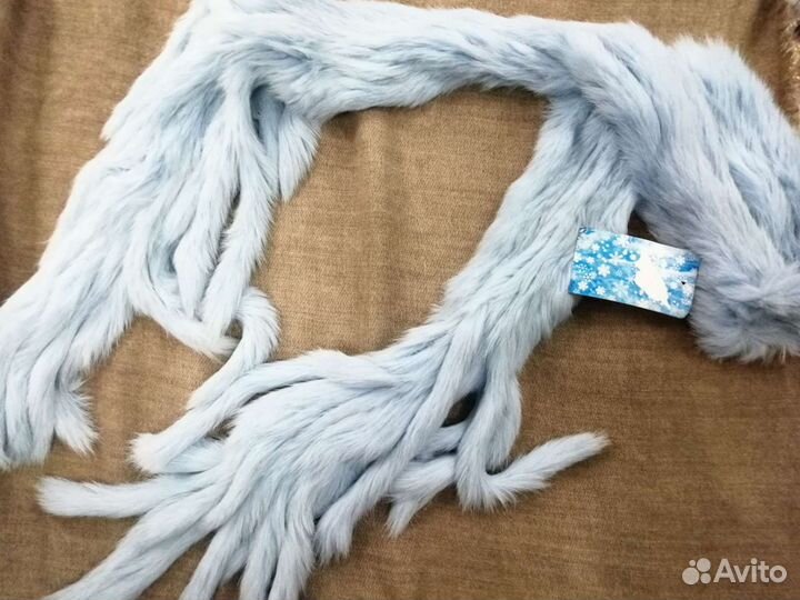 Шапка+шарф. Вязаная шерсть кролика