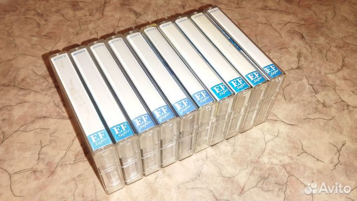 Аудиокассеты Sony Super EF 60-90. 10 шт