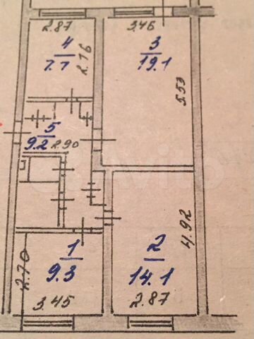 3-к. квартира, 67,2 м², 1/5 эт.