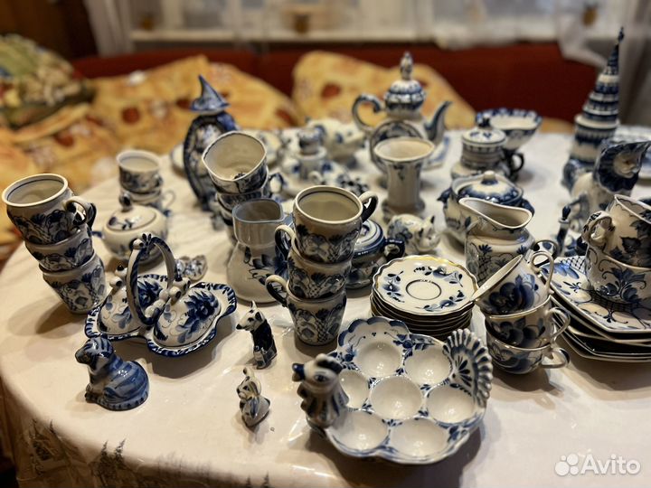 Гжель посуда, фигурки