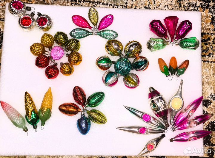 Елочные игрушки СССР: льдинки, шарики