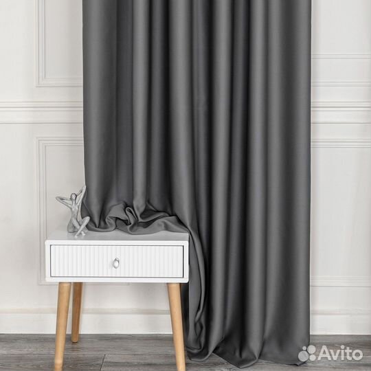 Комплект штор блэкаут Марсель Темно-серый