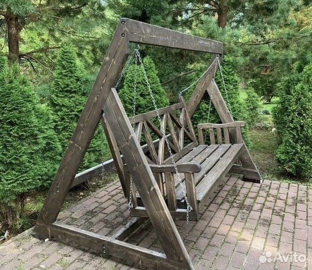 Садовые качели из дерева, качель
