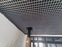 Подвесной потолок грильято 75х75 серебристый мат