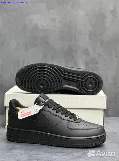 Кроссовки Nike force 1 черные мужские (Арт.37402)