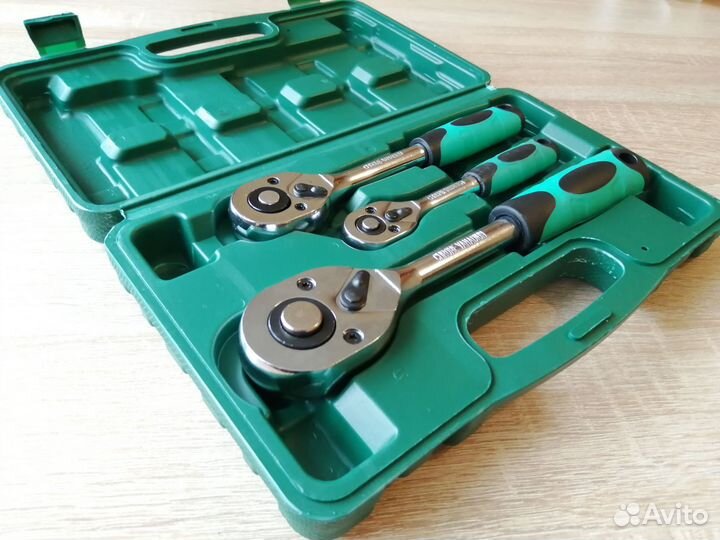 Набор трещоток в кейсе (24 зуба, 1/2, 3/8, 1/4)