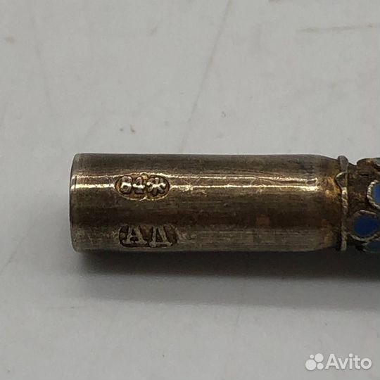 Старинная серебряная трубка, 84 проба