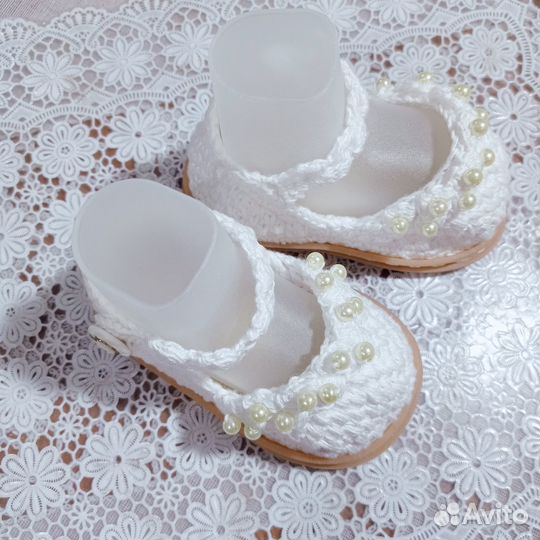 Туфельки для девочки. Вязанные
