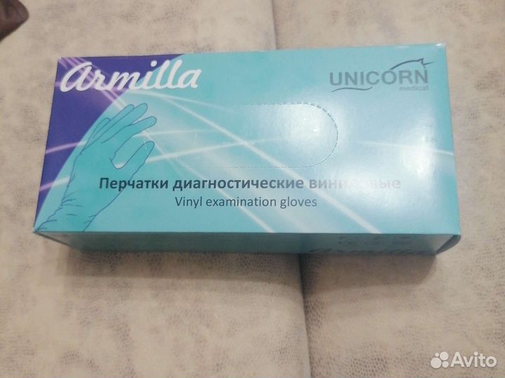 Перчатки медицинские виниловые неопудренные