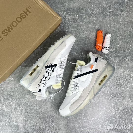 Nike air max 90 off white 41-45 мужские кроссовки