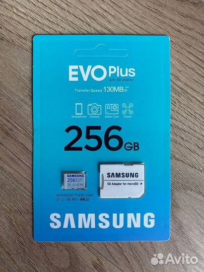 Новая Карта памяти MicroSD Samsung 256 GB EVO plus