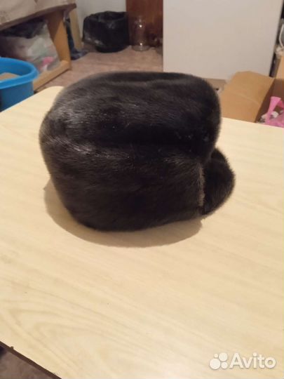 Формовка мужская шапка из меха нерпы темно серый