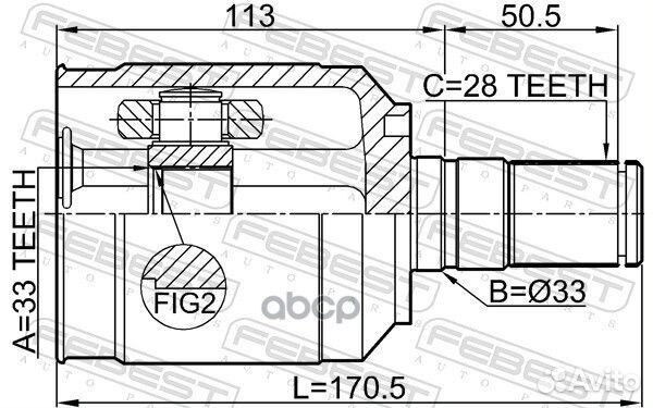 2211-XM12LH ШРУС внутренний левый к-кт Kia Sor