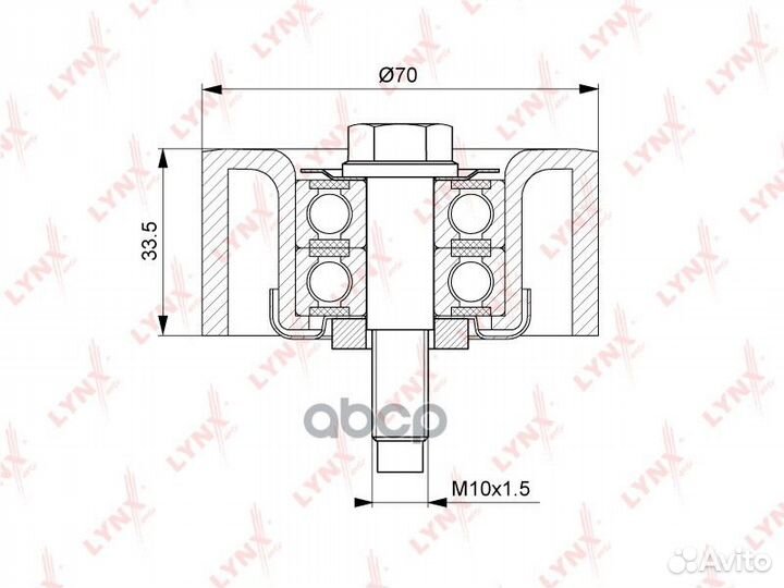 Ролик обводной приводного ремня PB7044 lynxauto