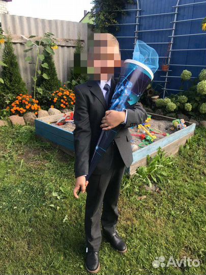 Школьный костюм для мальчика 128 серый