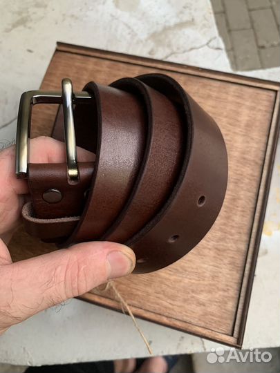 Мужской кожаный ремень ручной работы пояс