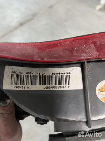 Фонарь левый в крышку багажника Kia Rio 3 QB Седан